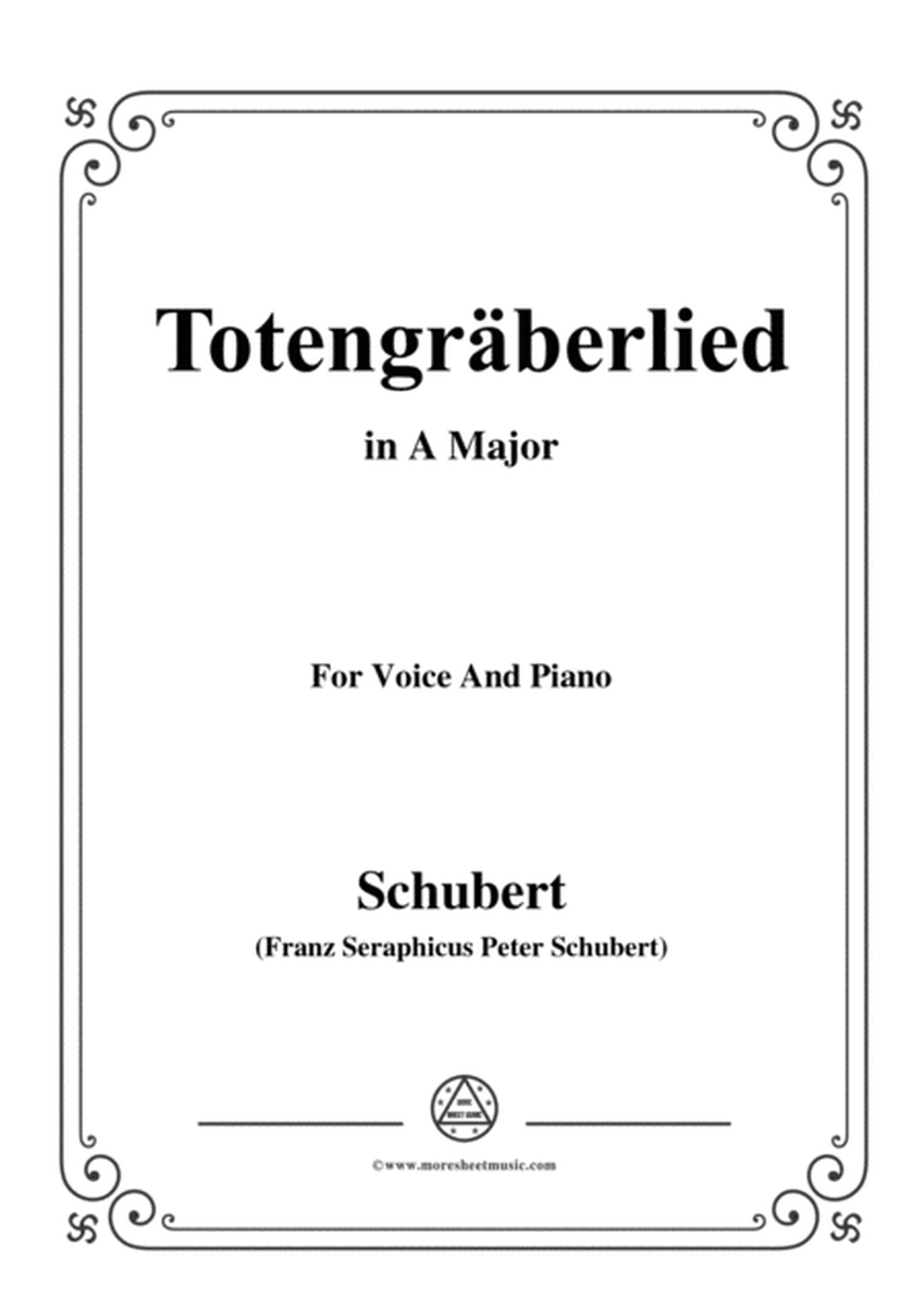 Schubert-Totengräberlied(Gravedigger's Song),D.44,in A Major,for Voice&Piano image number null