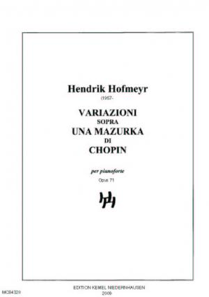 Book cover for Variazioni sopra una mazurka di Chopin