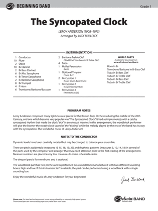 Book cover for The Syncopated Clock: Score