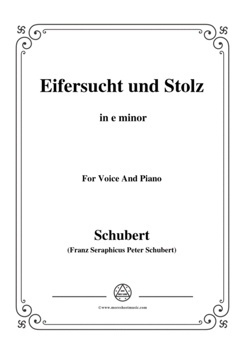 Schubert-Eifersucht und Stolz,from 'Die Schöne Müllerin',Op.25 No.15,in e minor,for Voice&Pno image number null