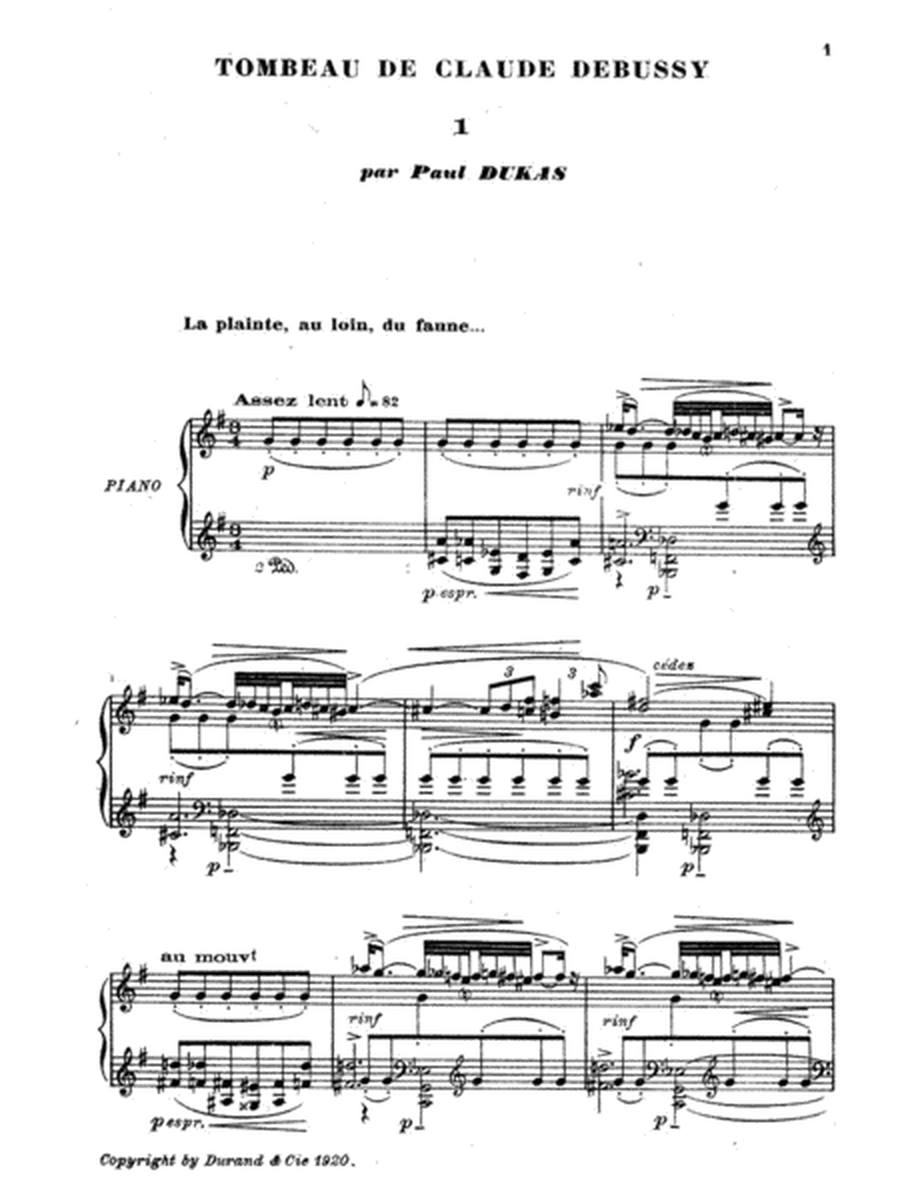 Tombeau de Claude Debussy