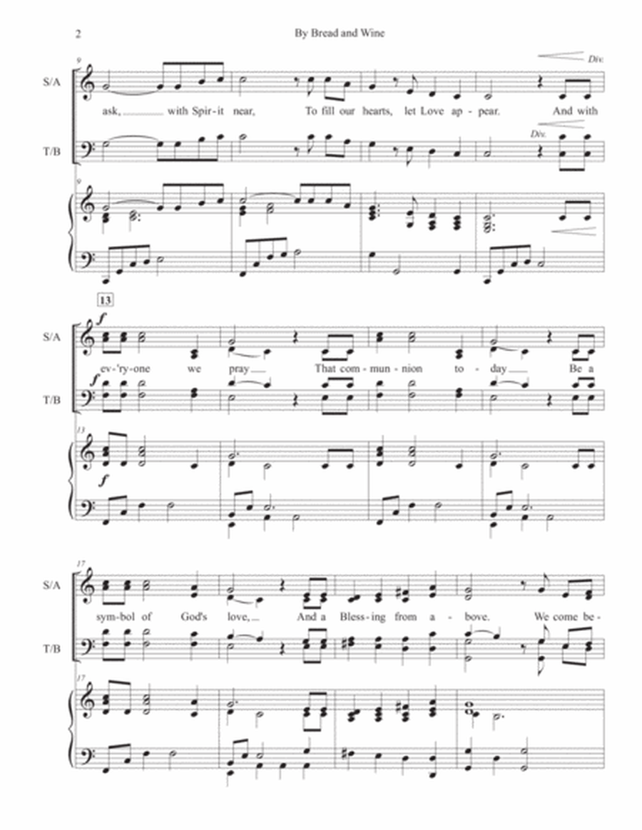 By Bread and Wine - SATB Choir - Inspiring Communion or Maunday Thursday Song - Easy to Sing image number null