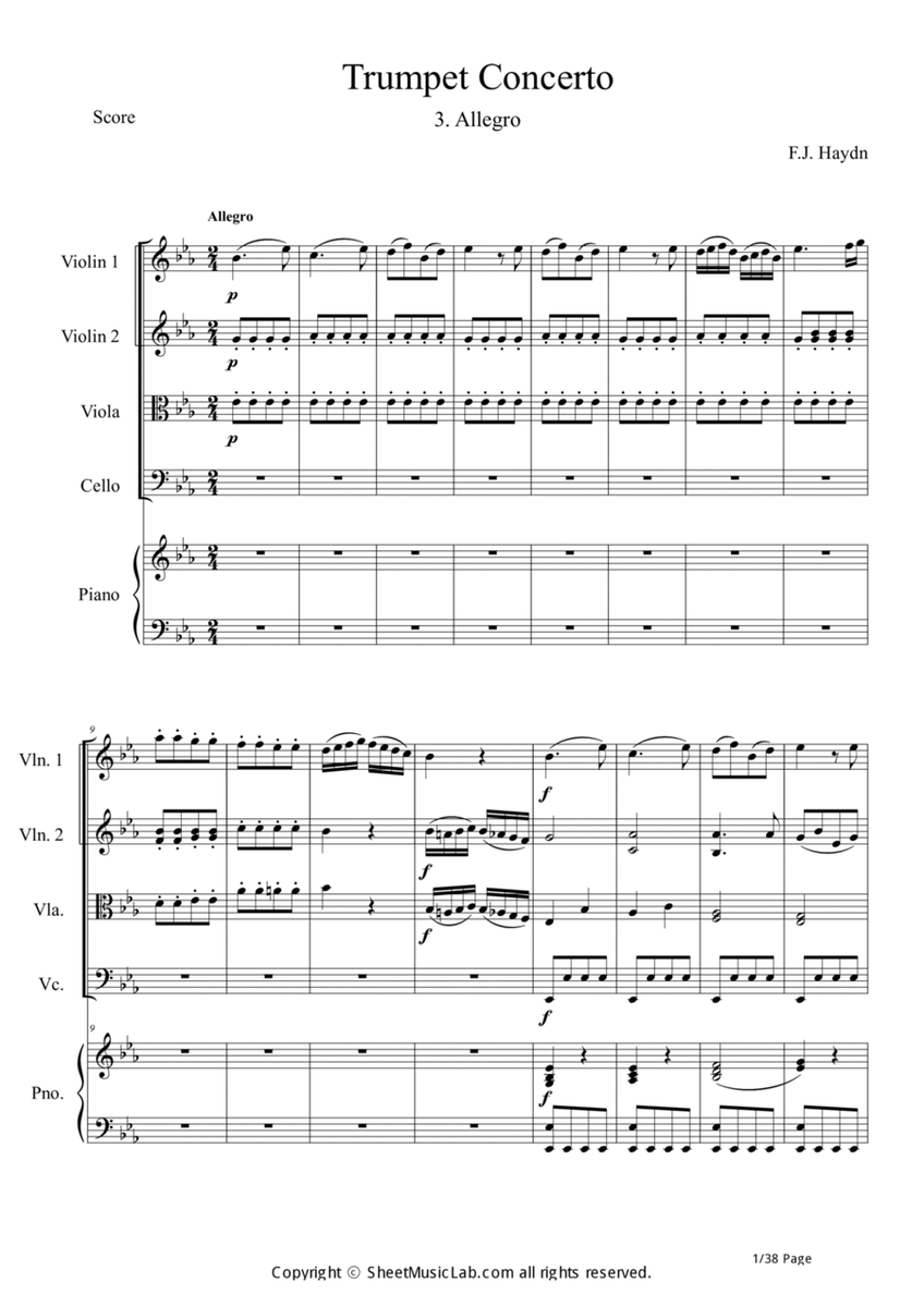 Trumpet Concerto 3. Allegro image number null