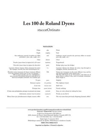 Book cover for Les 100 de Roland Dyens - staccatOstinato