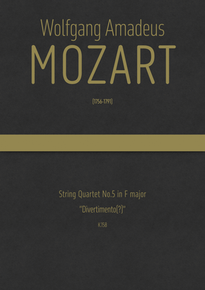 Mozart - String Quartet No.5 in F major, K.158