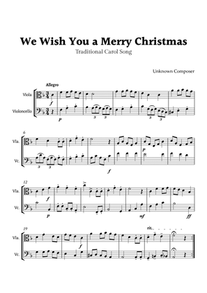Book cover for We Wish you a Merry Christmas for Viola and Cello Duet