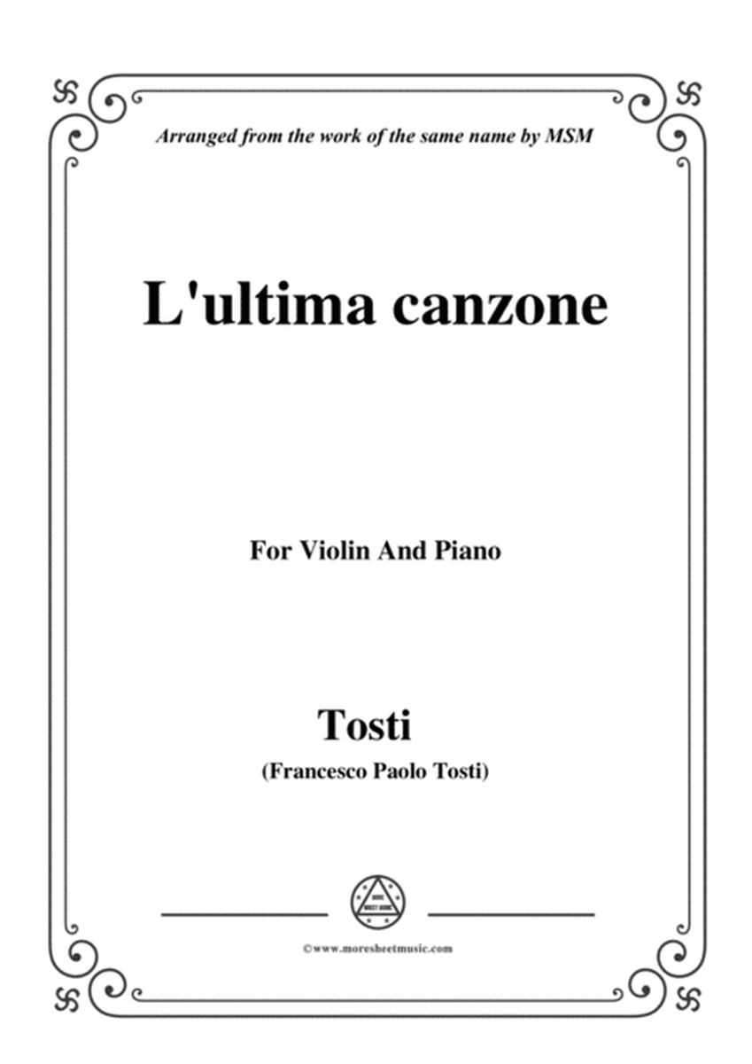 Tosti-L'ultima canzone, for Violin and Piano image number null