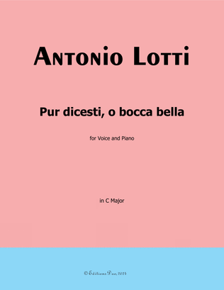 Book cover for Pur dicesti,o bocca bella, by Antonio Lotti, in C Major
