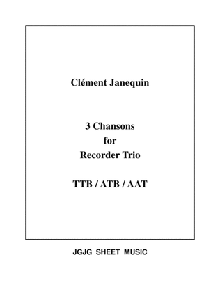 Book cover for Three Renaissance Chansons for Recorder Trio