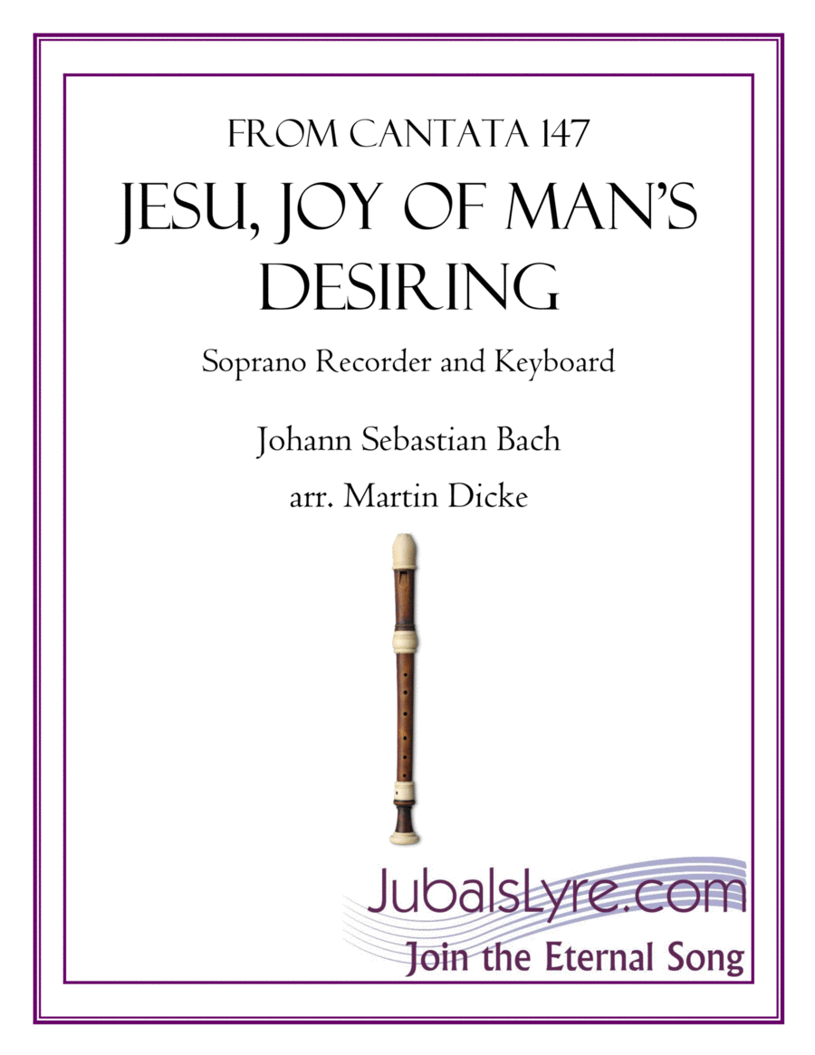 Jesu, Joy of Man's Desiring (Soprano Recorder and Keyboard) image number null