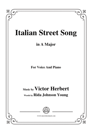 Book cover for Victor Herbert-Italian Street Song,in A Major,for Voice and Piano