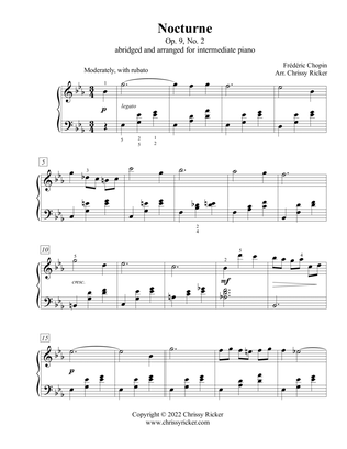 Book cover for Nocturne, Op. 9, No. 2 - intermediate piano