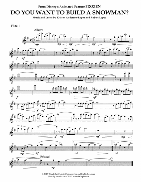 Do You Want To Build A Snowman? by Kristen Bell - Woodwind Quartet -  Digital Sheet Music