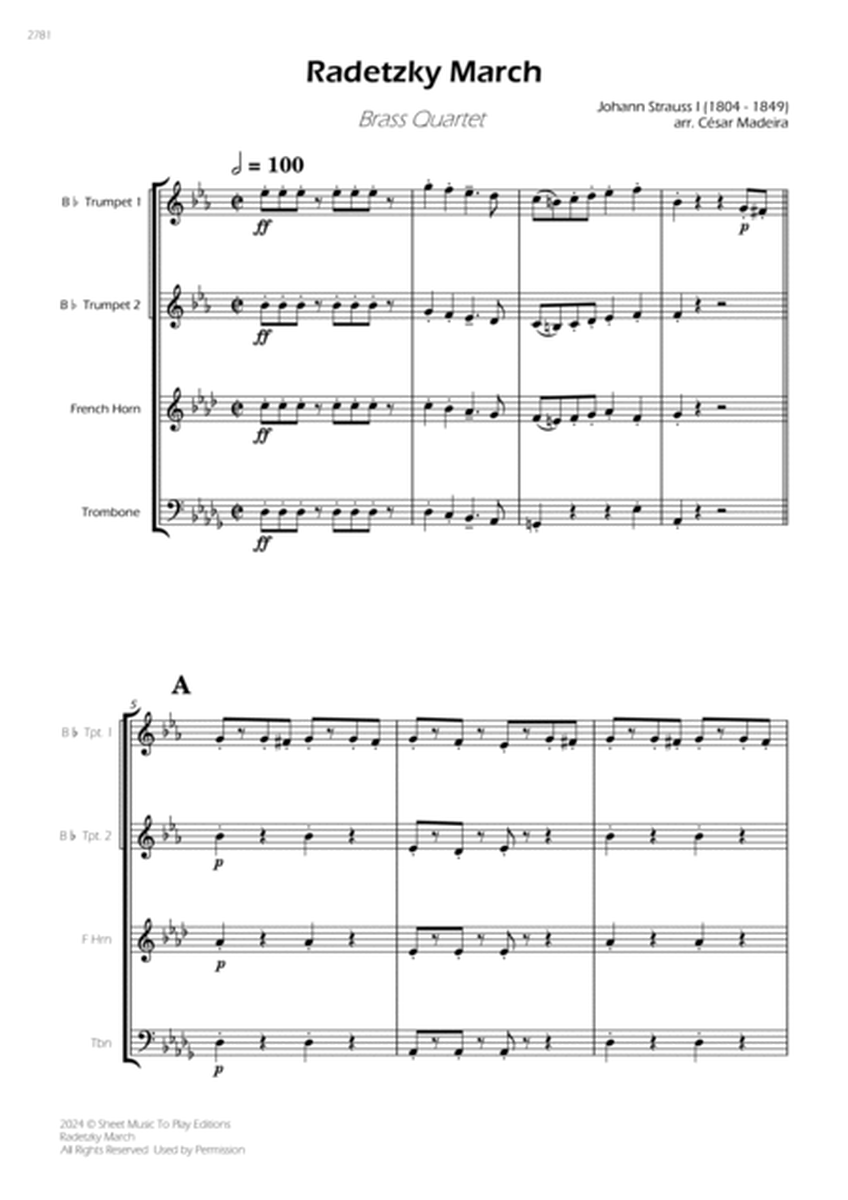 Radetzky March - Brass Quartet (Full Score and Parts) image number null