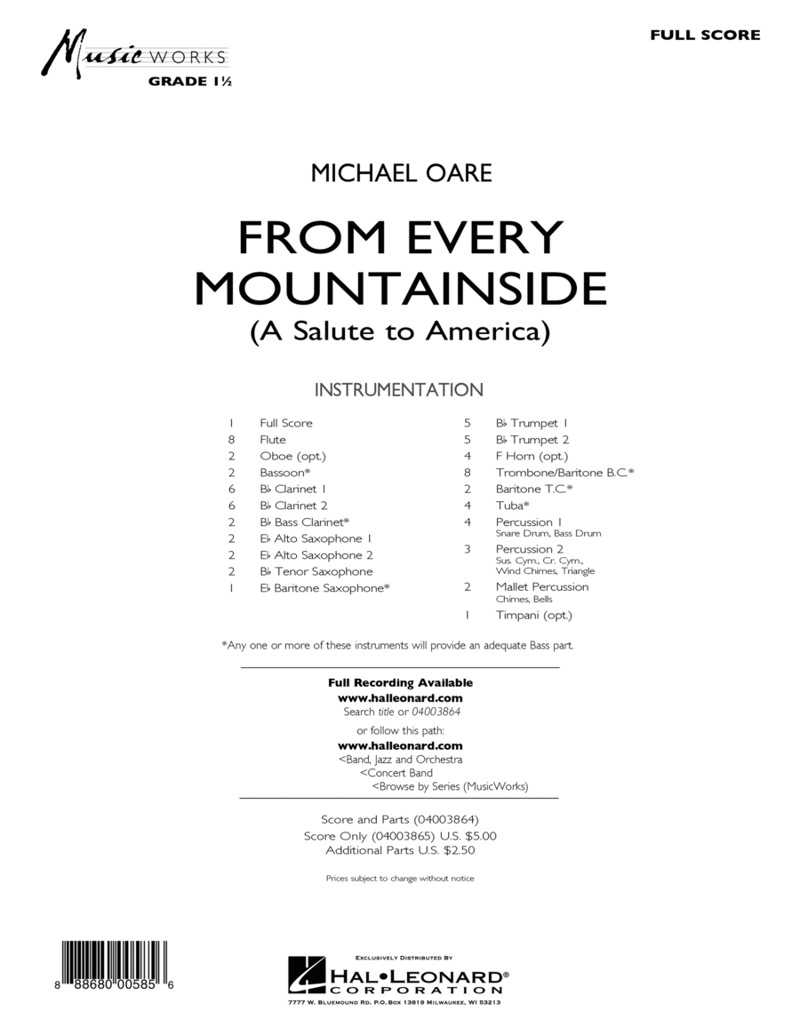 From Every Mountainside (A Salute to America) - Conductor Score (Full Score)