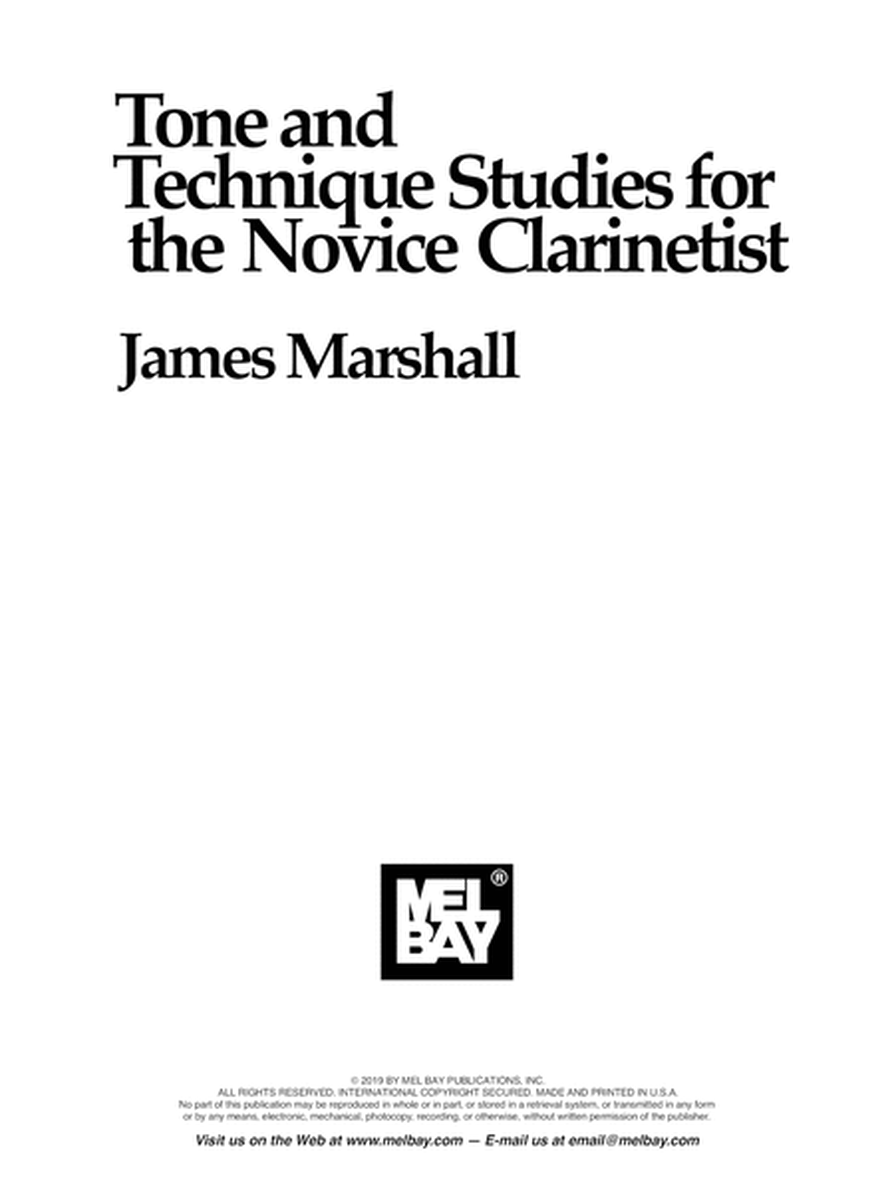 Tone and Technique Studies for the Novice Clarinetist