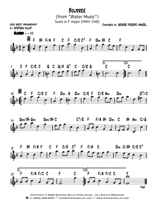 Book cover for Bourrée (from "Water Music") (Handel) - Lead sheet in original key of F