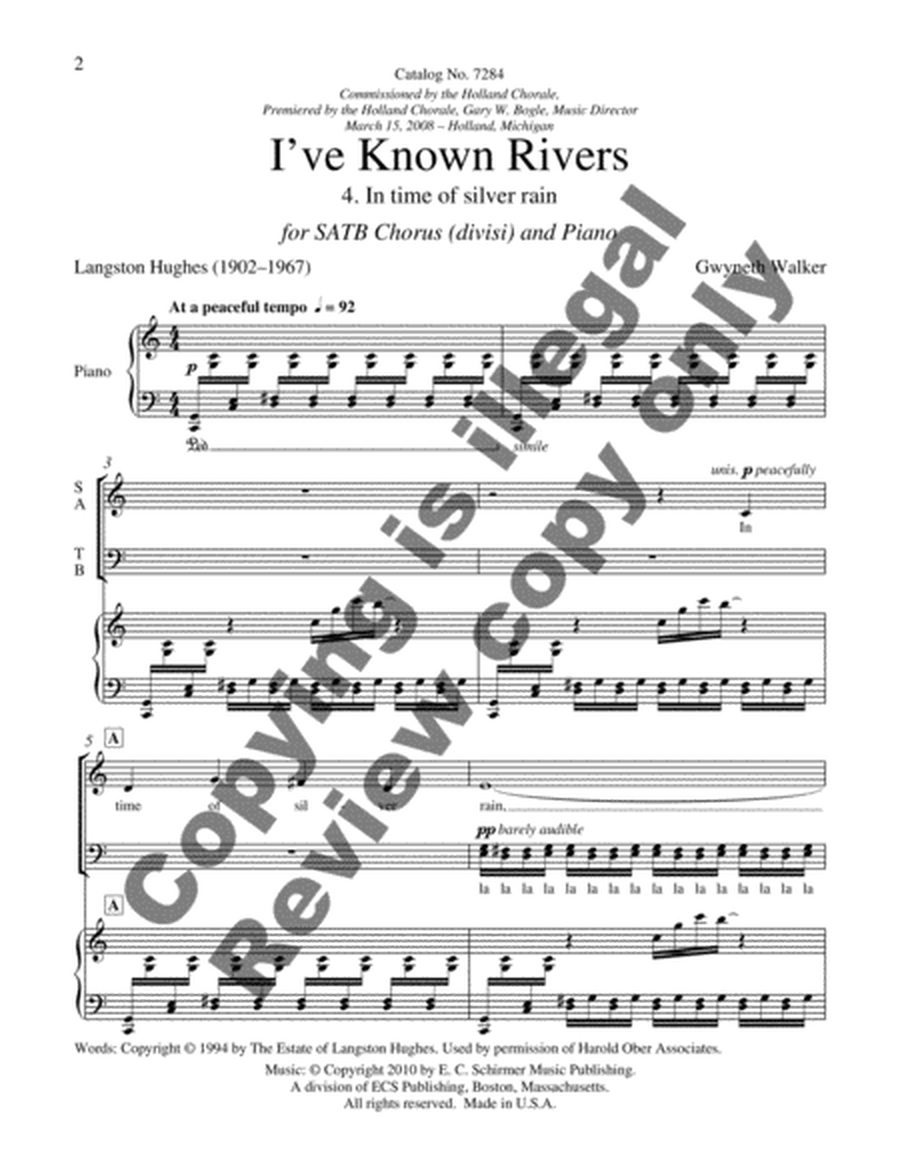 In time of silver rain from I've Known Rivers (Piano/Choral Score)