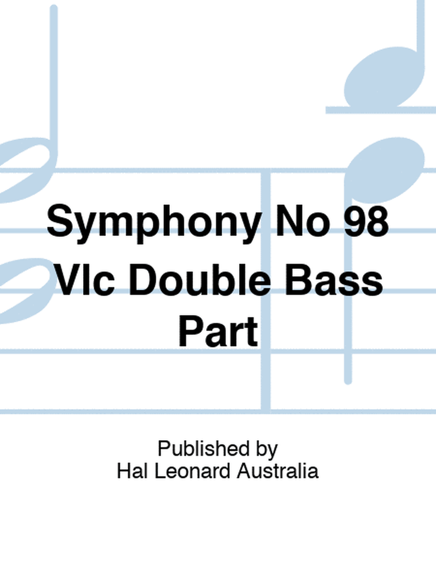 Symphony No 98 Vlc Double Bass Part