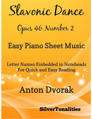 Book cover for Slavonic Dance Opus 46 Number 1 Easy Piano Sheet Music