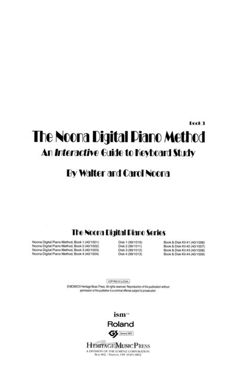 Noona Digital Piano Method Book 3