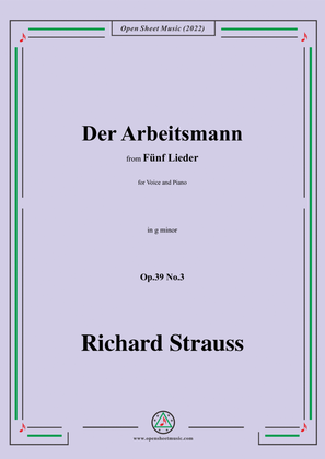 Book cover for Richard Strauss-Der Arbeitsmann,in g minor