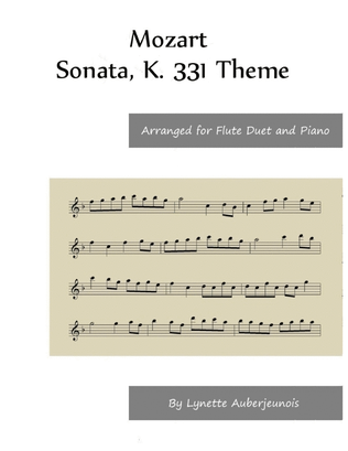 Book cover for Sonata Theme, K. 331 - Flute Duet and Piano