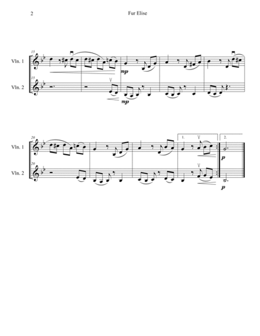 Fur Elise (Violin Duet) image number null