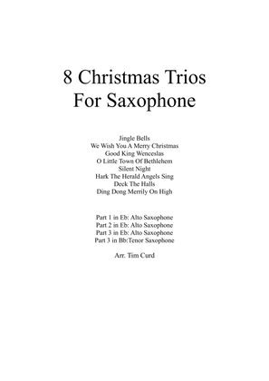 Book cover for 8 Christmas Trios for Saxophone