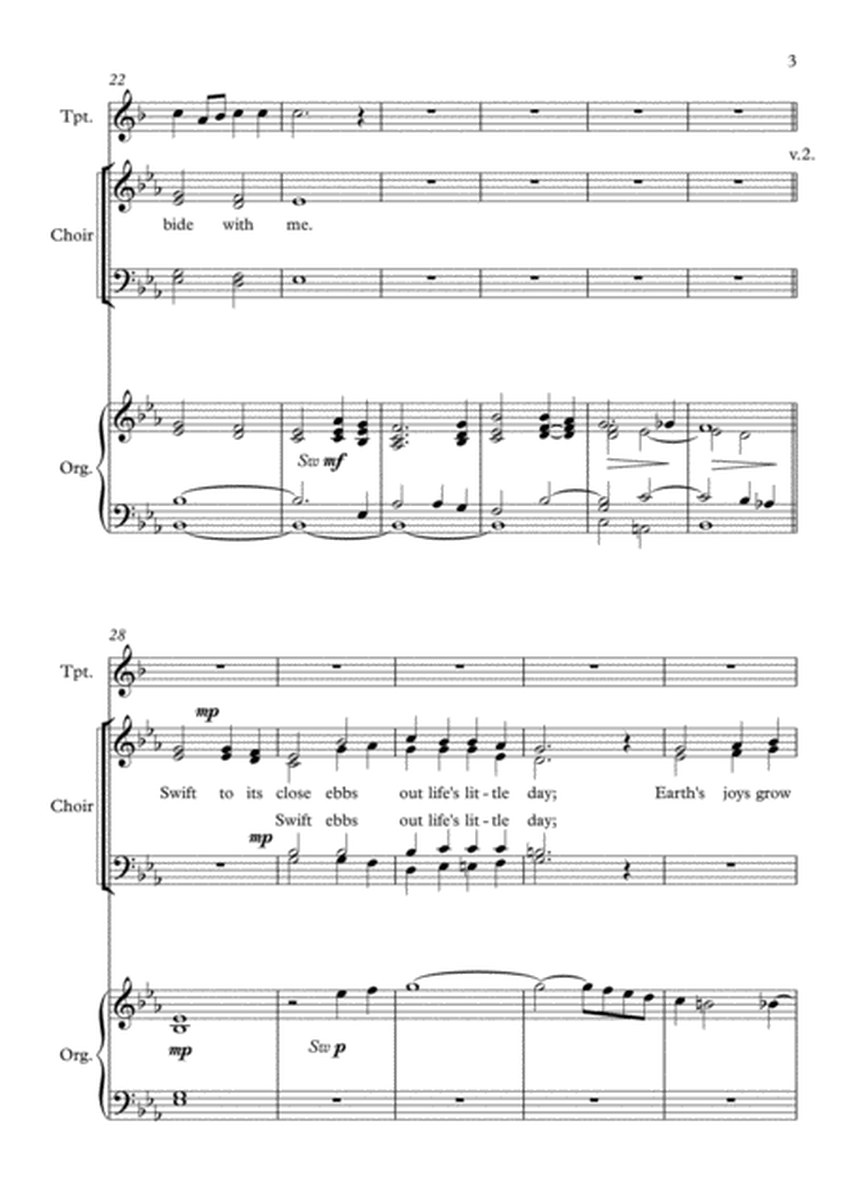 Hymn Concertato, Abide With Me (Eventide), for SATB choir, Organ and Trumpet in Bb image number null