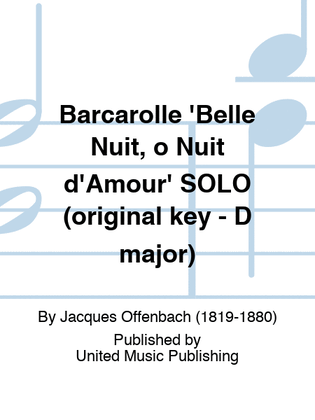 Barcarolle 'Belle Nuit, o Nuit d'Amour' SOLO