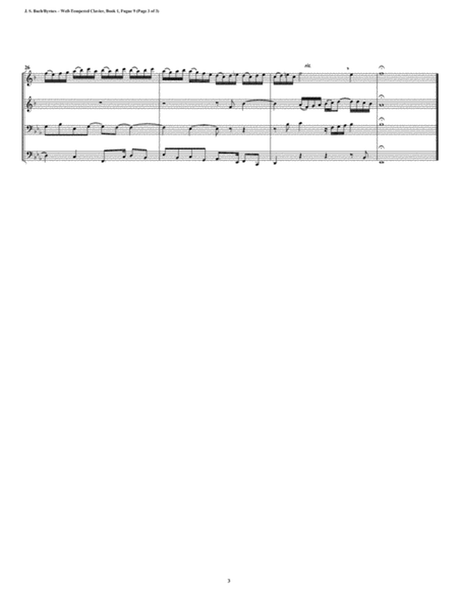 Fugue 09 from Well-Tempered Clavier, Book 1 (Brass Quartet) image number null