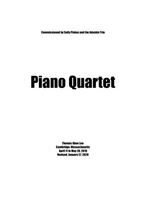 Book cover for Piano Quartet (2019) for violin, viola, cello and piano