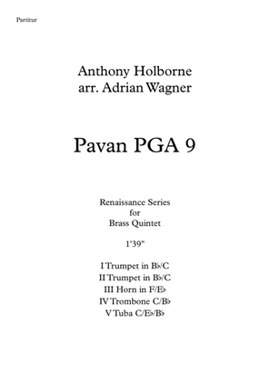 Book cover for Pavan PGA 9 (Anthony Holborne) Brass Quintet arr. Adrian Wagner