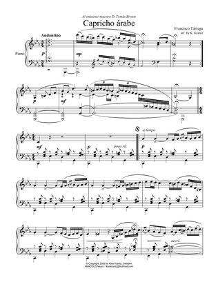 Capricho arabe/Capricho árabe for piano solo