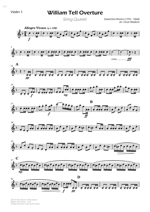 William Tell Overture - String Quartet (Individual Parts)