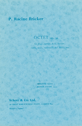 Book cover for Octet Op.30 Study Score