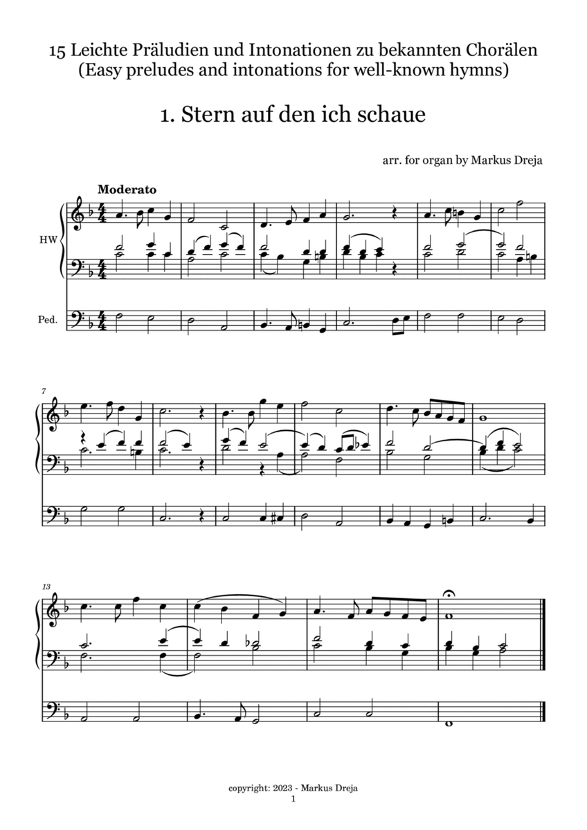 Easy Organ Preludes - leichte Orgelpräludien | Stern auf den ich schaue (Star to which i'm looking) image number null