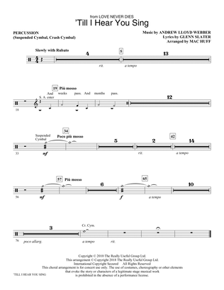 Book cover for 'Till I Hear You Sing (from Love Never Dies) (arr. Mac Huff) - Percussion