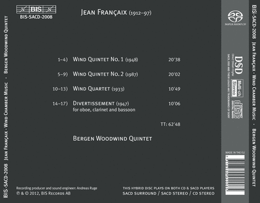 Francaix: Quintets - Quartet