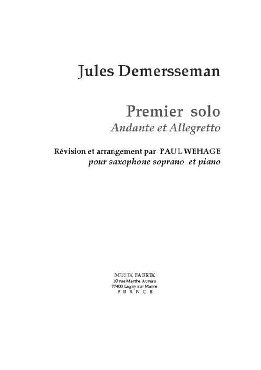 Premier Solo: Andante et Allegretto