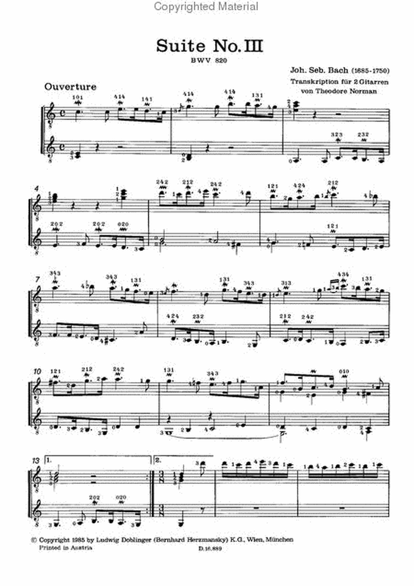 Suite Nr.3 BWV820