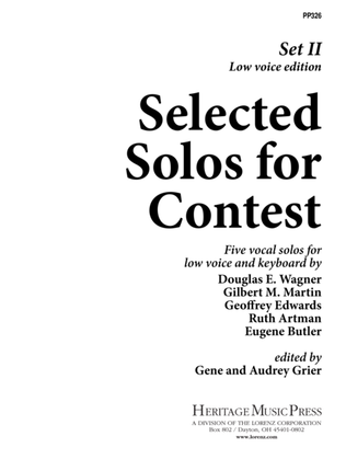 Selected Solos for Contest, Set II - Low Voice