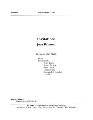 Invitations - Instrumental Parts