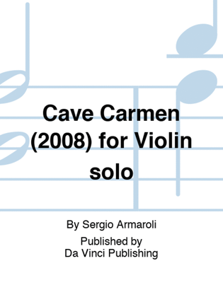 Book cover for Cave Carmen (2008) for Violin solo