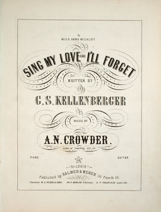 Book cover for Sing My Love and I'll Forget