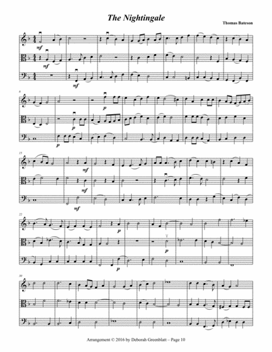 Madrigal Trios for Strings - Score