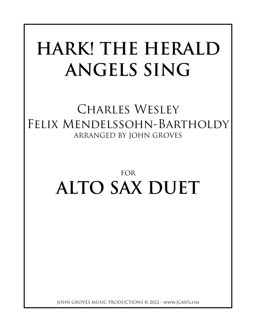 Hark! The Herald Angels Sing - Alto Sax Duet image number null