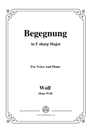 Book cover for Wolf-Begegnung in F sharp Major,for Voice and Piano