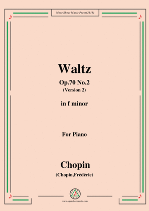 Book cover for Chopin-Waltz Op.70 No.2(Version 2),in f minor,for Piano